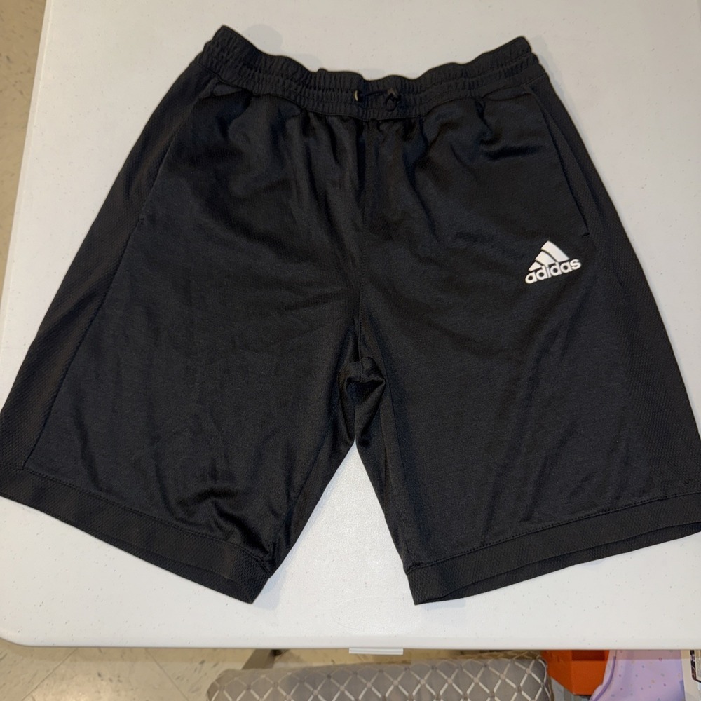 Adidas Shorts Mens Large Black Athletic Logo Drawstring Pockets Gym  Classic
